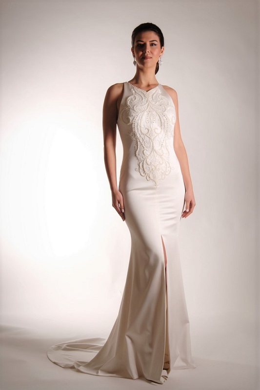 A great halterneck option on this bridal gown.