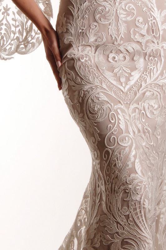 Alencon lace enhances any bridal look.
