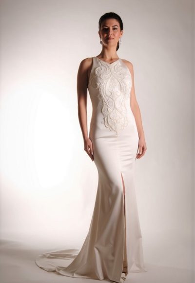 A great halterneck option on this bridal gown.